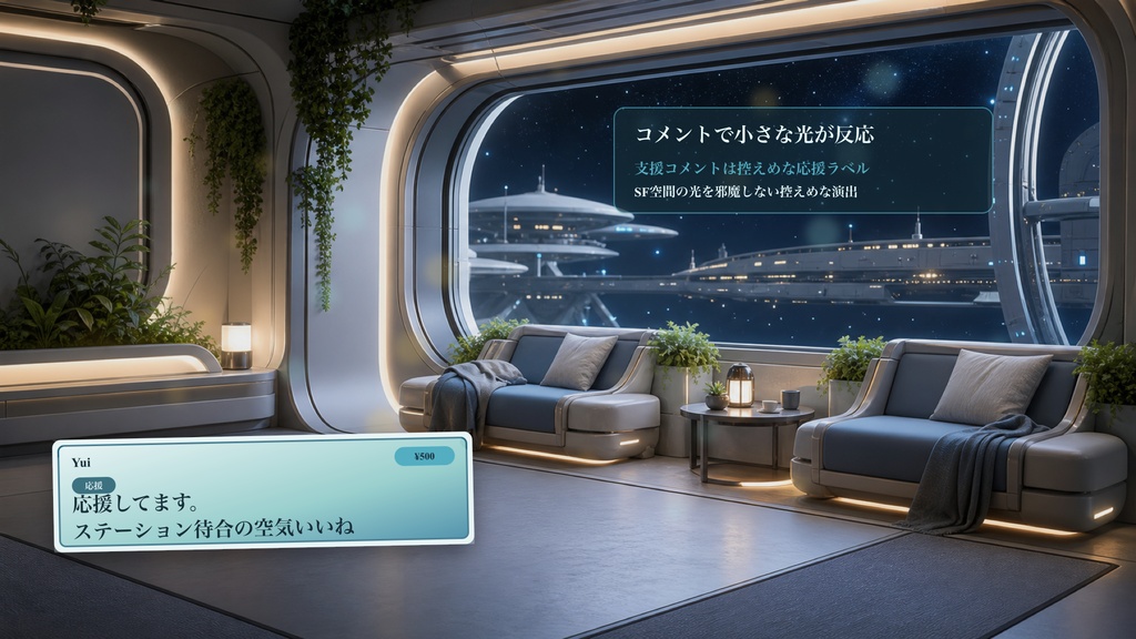 軌道ステーション待合アルコーブコメントオーバーレイ|OBS・わんコメ対応テンプレート