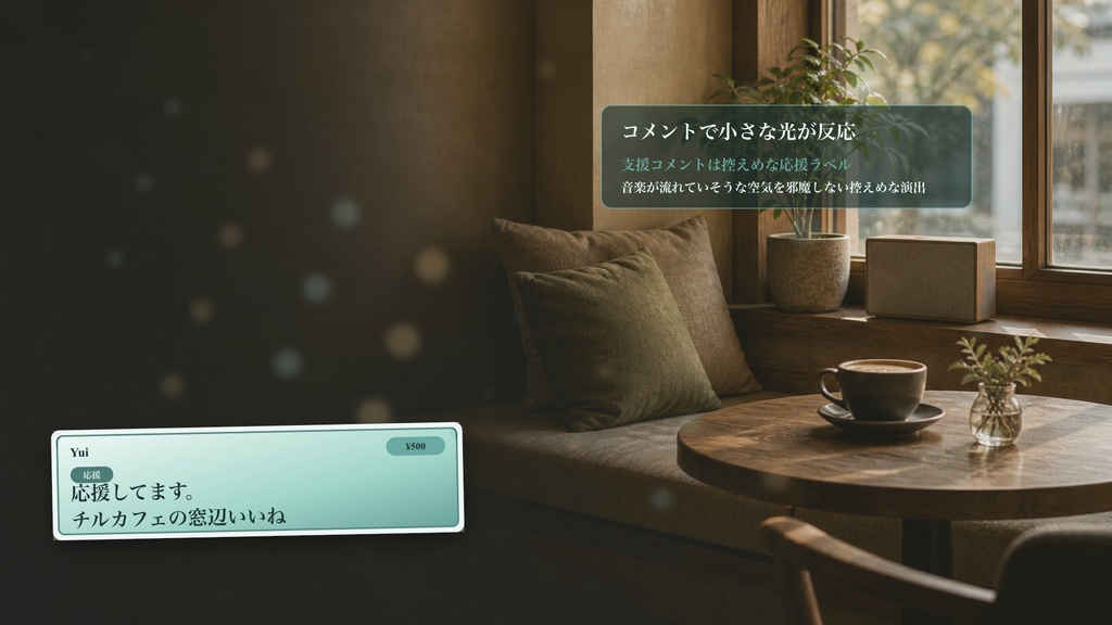 チルカフェのリスニング席コメントオーバーレイ|OBS・わんコメ対応テンプレート