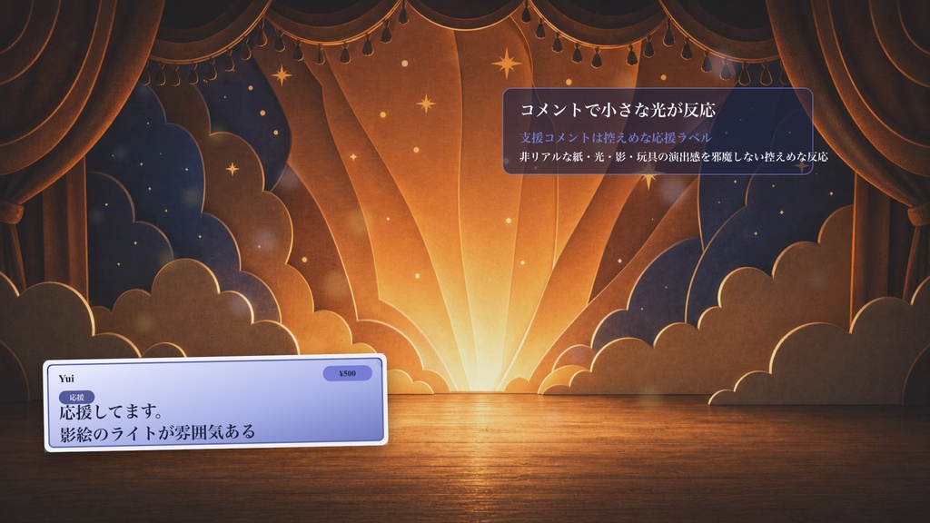 影絵ライトリアクション幕コメントオーバーレイ|OBS・わんコメ対応テンプレート