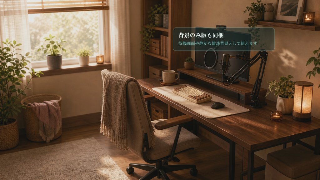 はじめて配信の余白デスクコメントオーバーレイ|OBS・わんコメ対応テンプレート