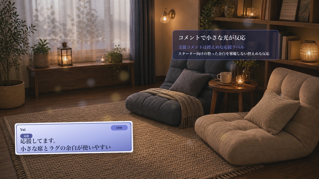小さなコメント席ラウンジコメントオーバーレイ|OBS・わんコメ対応テンプレート