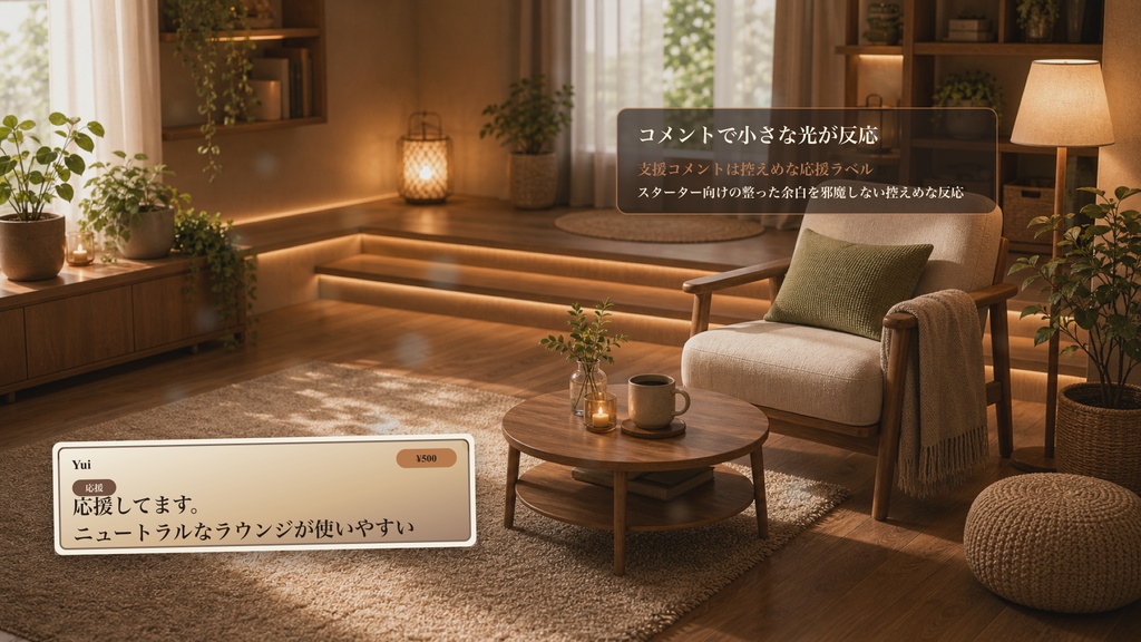 ニュートラル配信ラウンジコメントオーバーレイ|OBS・わんコメ対応テンプレート