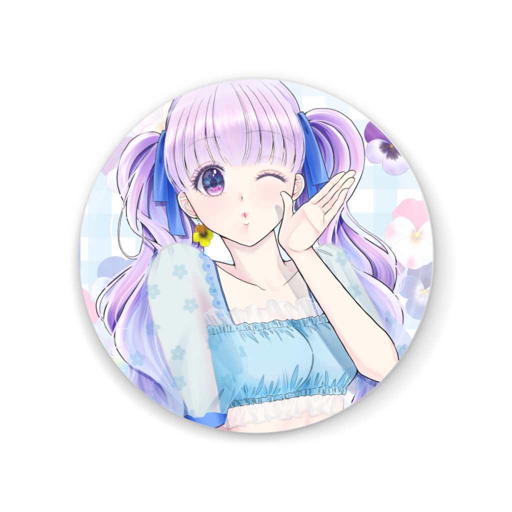 パンジー56mm缶ミラー