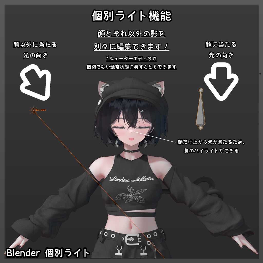 キャラクター素体 v11.2 「クロモジ」【Blender VRChat】