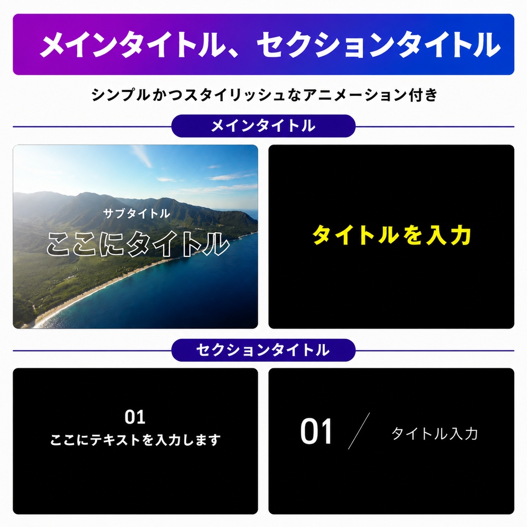 初心者テロップ|Final Cut Pro 用 タイトルテンプレート集(全24種類)