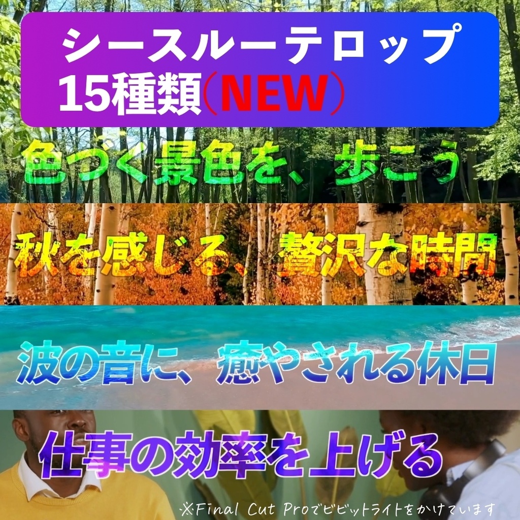 初心者テロップ2.1|Final Cut Pro 用 タイトルテンプレート集(全63種類)