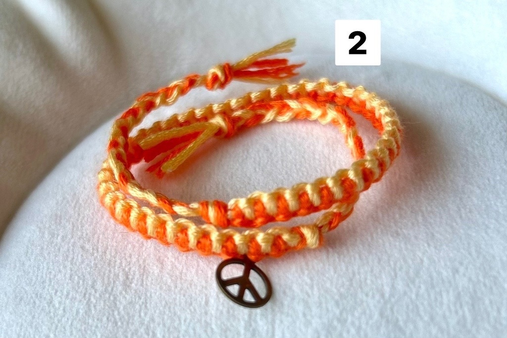 2連もkawaiiiミサンガ(手首)【💛🧡🩷❤️💜🤎】