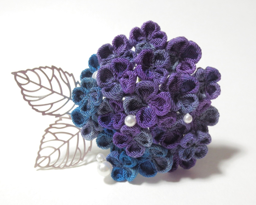紫陽花の髪飾り