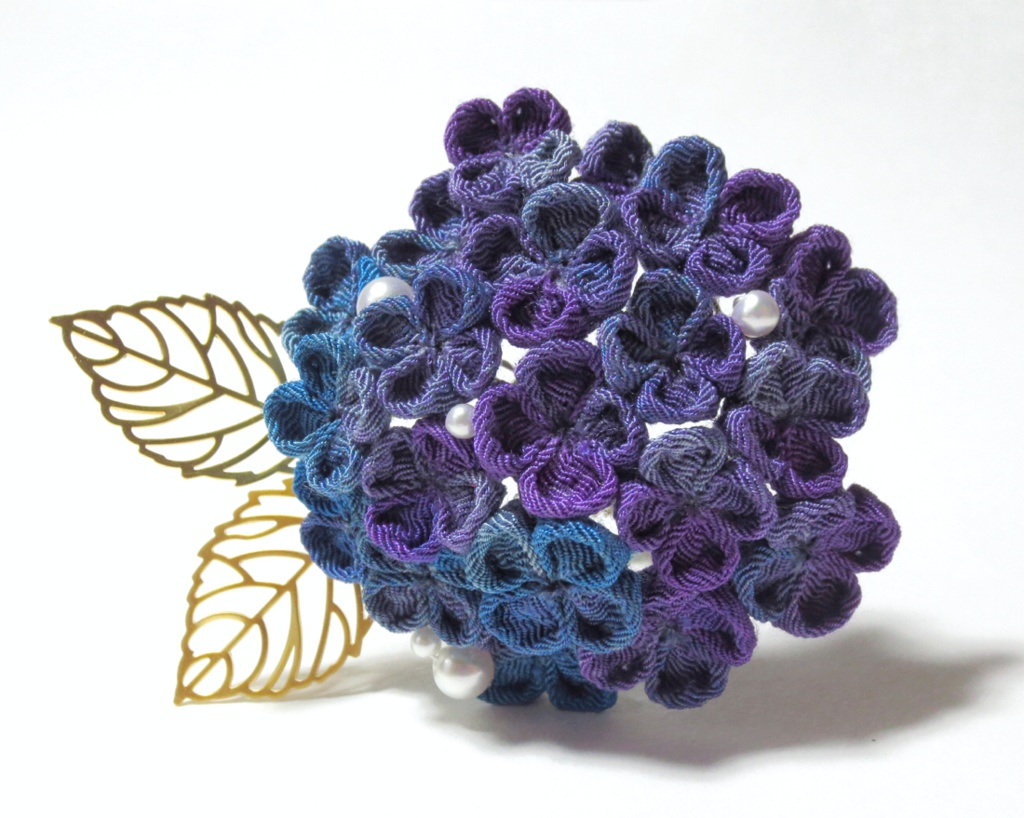 紫陽花の髪飾り