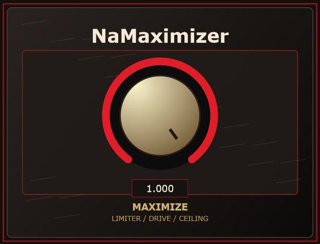 【VST3プラグイン】ワンノブ音圧マキシマイザー「NaMaximizer」