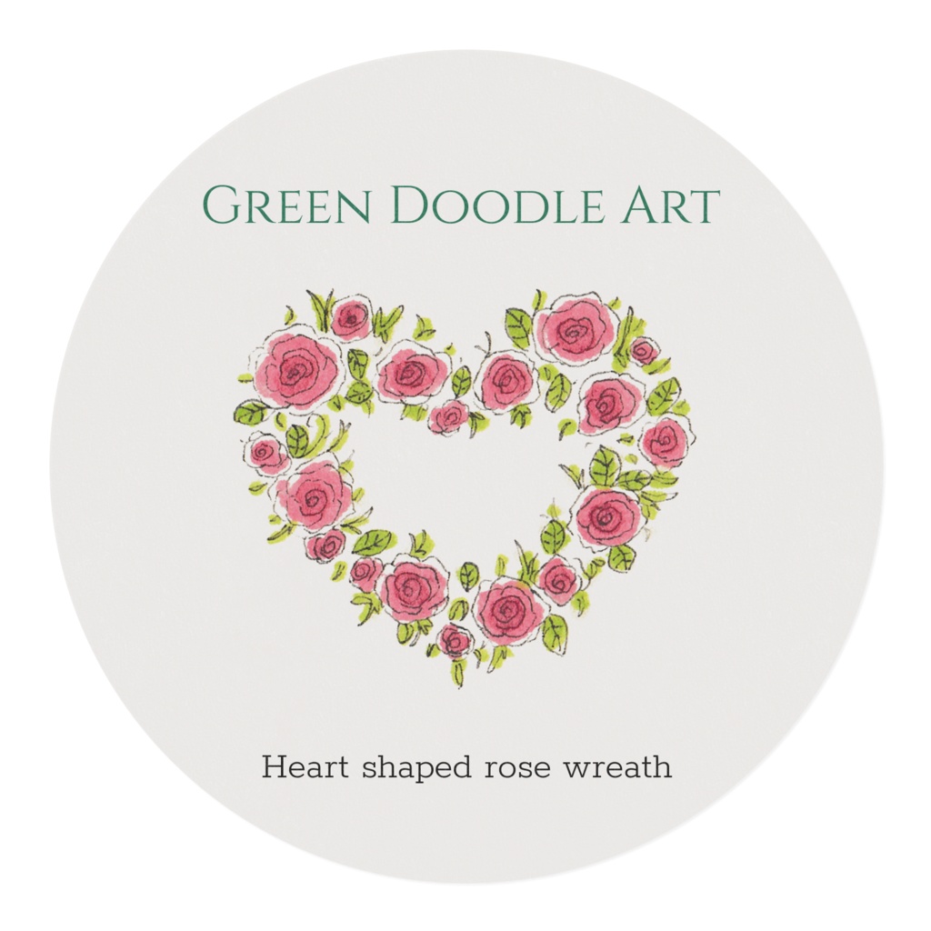 バラのハートリース マスキングテープ