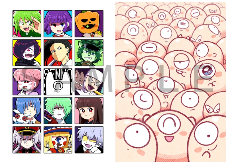 大きめオリジナルフレークシール44種(ポストカード付き) - せんの