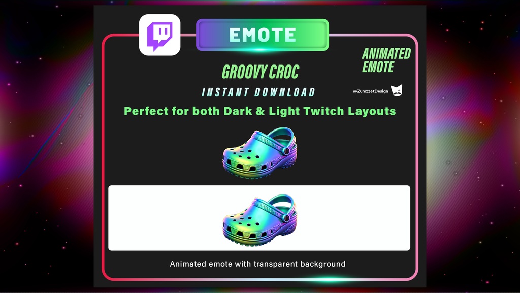 Groovy Shoe – Animated Twitch & VTuber Emote 👟🪩 グルーヴィー・シュー – アニメーションTwitch & VTuberエモート 👟🪩