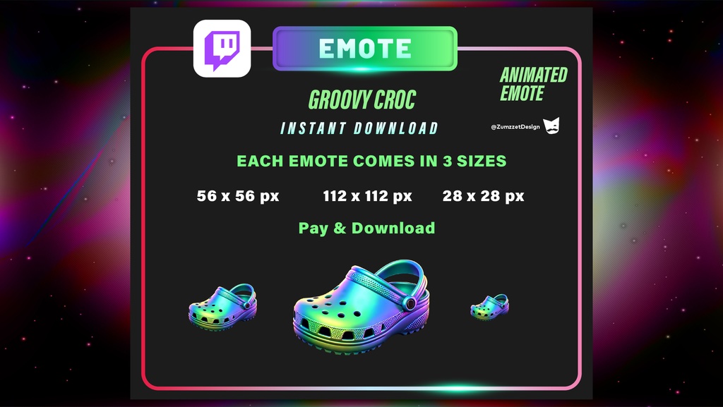 Groovy Shoe – Animated Twitch & VTuber Emote 👟🪩 グルーヴィー・シュー – アニメーションTwitch & VTuberエモート 👟🪩