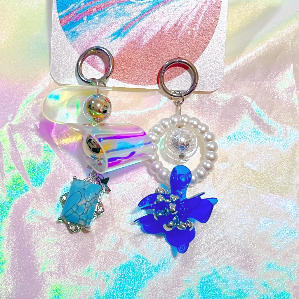 オーロラフラワーイヤリングピアス