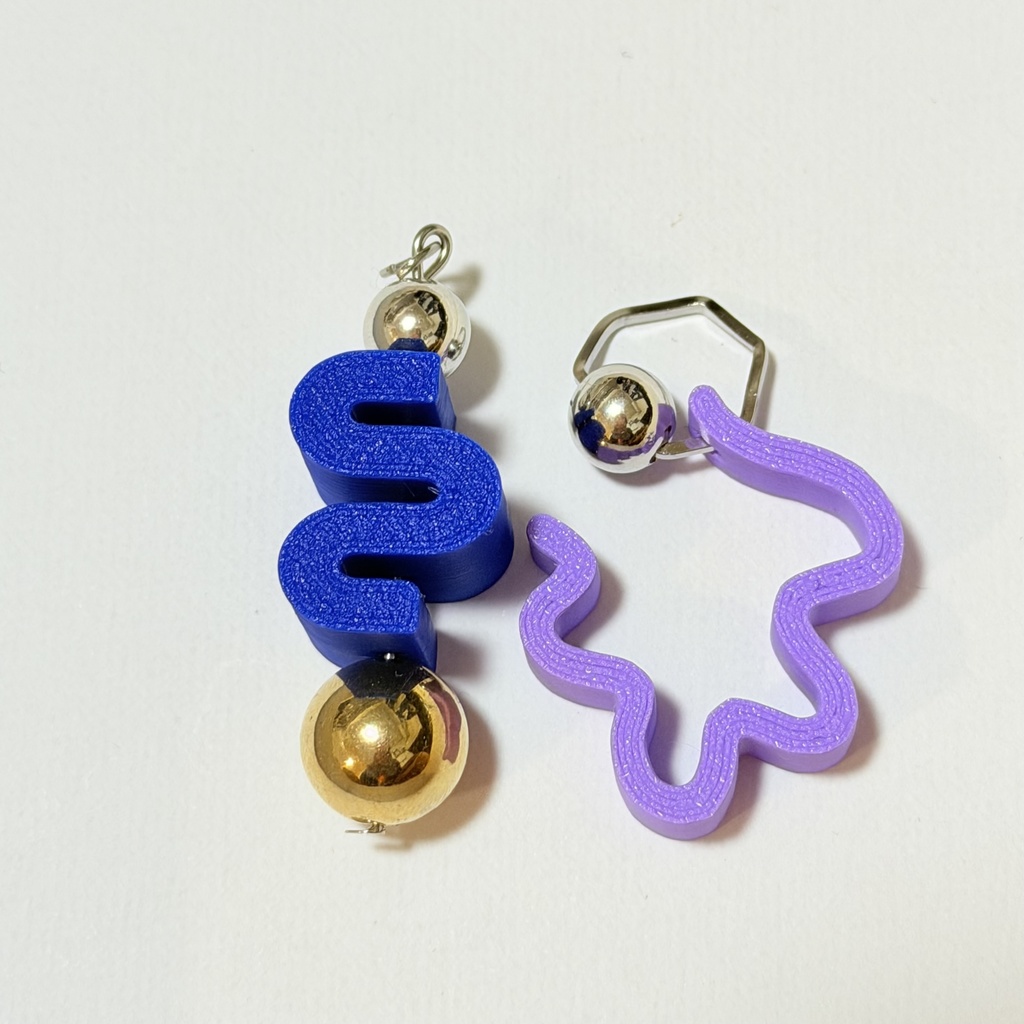 ブルーパープルイヤリングピアス