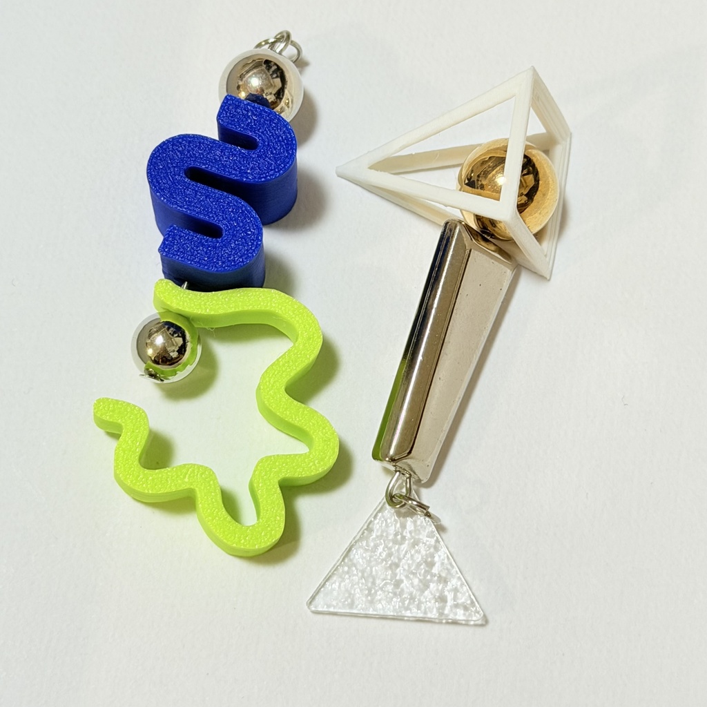 ブルーライムイヤリングピアス