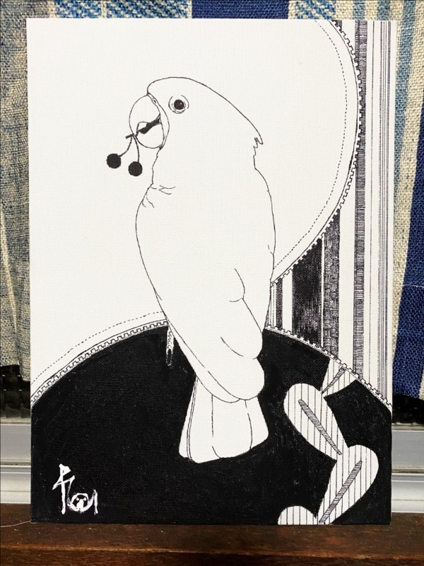 ペン画イラスト クチバシにさくらんぼ Itazuraoumu Booth ペン画イラスト クチバシにさくらんぼ Itazuraoumu Booth