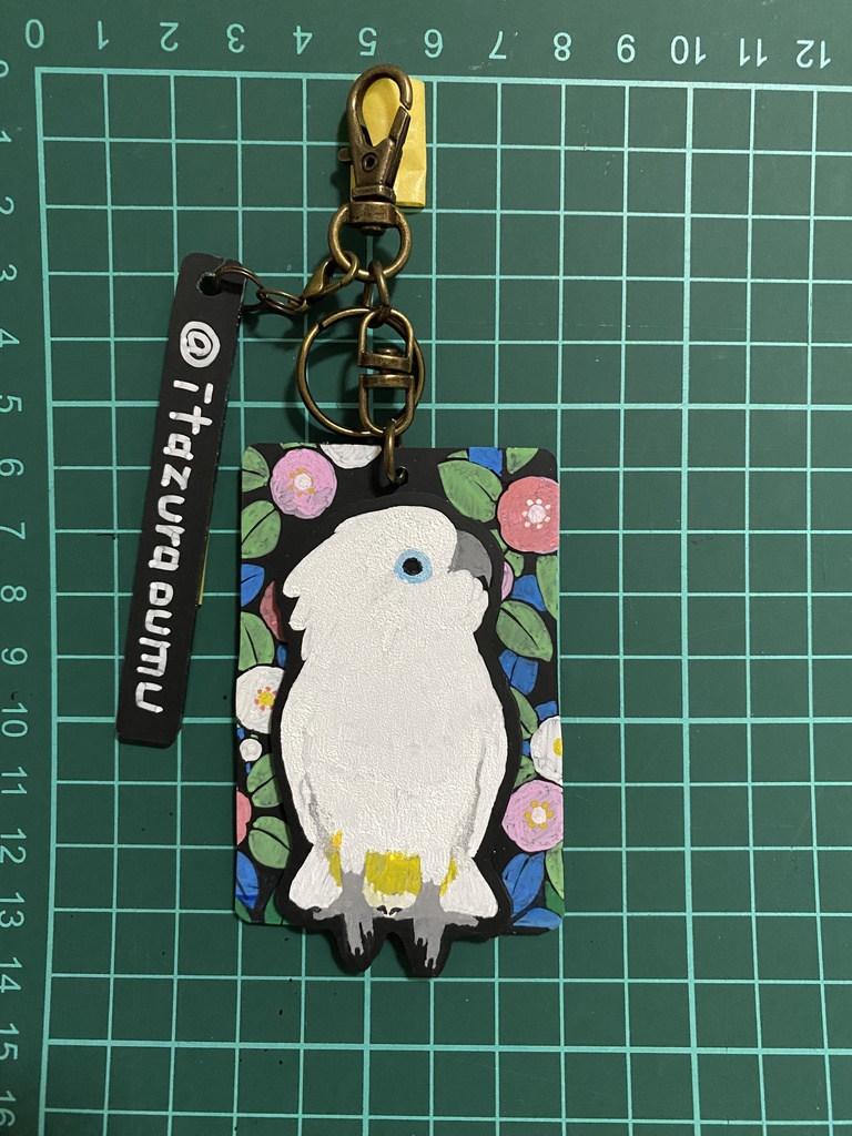 手書きナスカンキーホルダー　花柄　札付き②