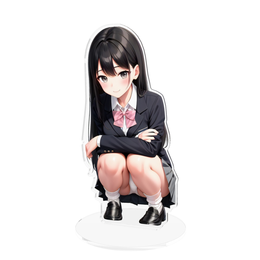黒髪ちゃんしゃがみ込みアクリルフィギュア(大)