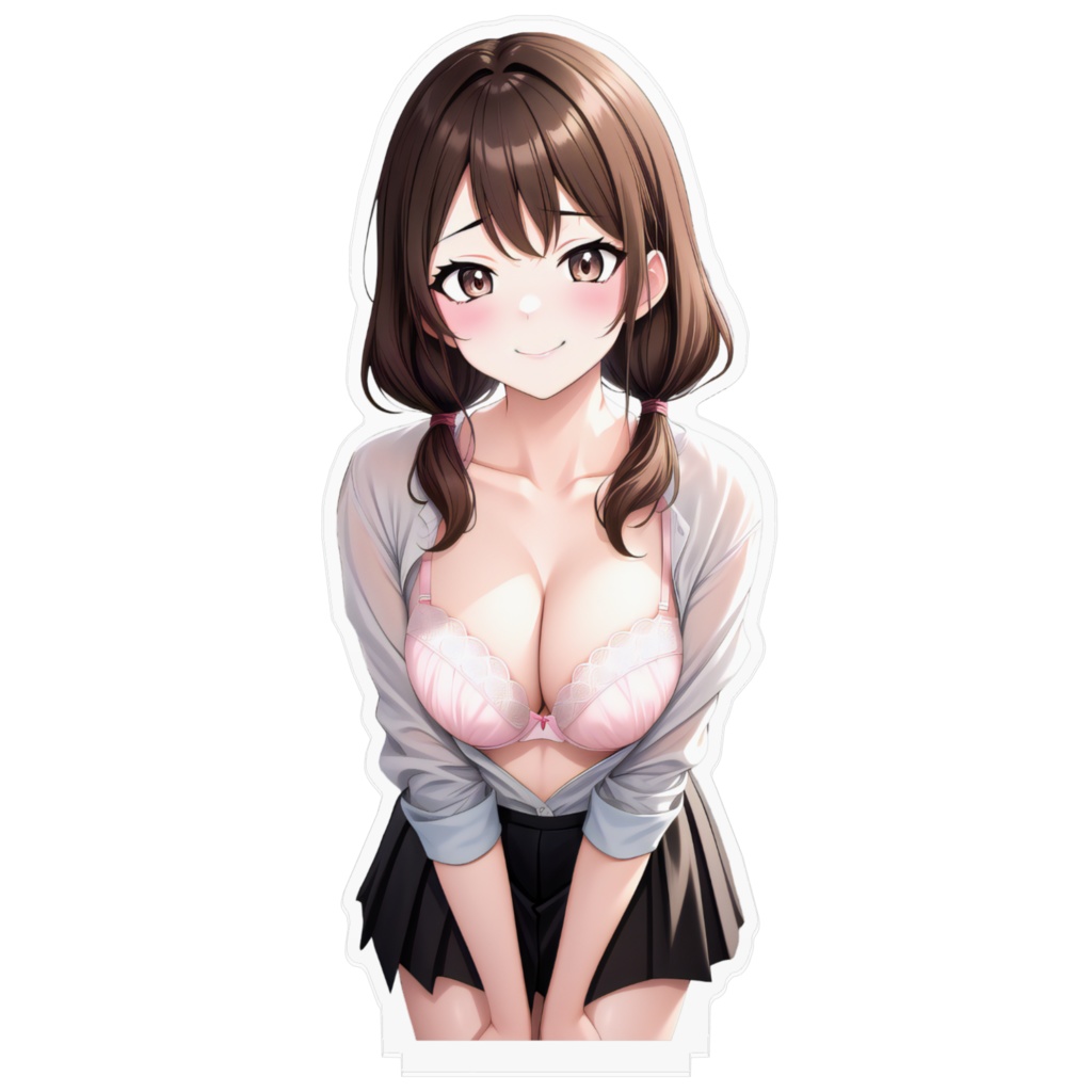 制服ローツインテちゃん谷間アクリルフィギュア(大)