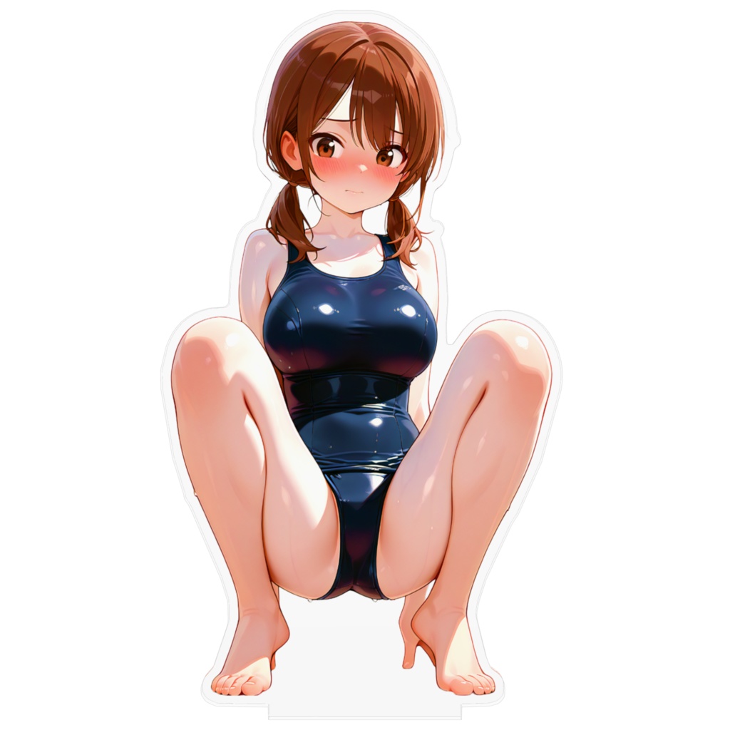 スク水股開きローツインテちゃんアクリルフィギュア(大)