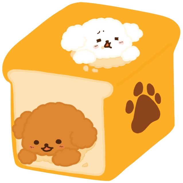 食パンとプードルのアクリルキーホルダー