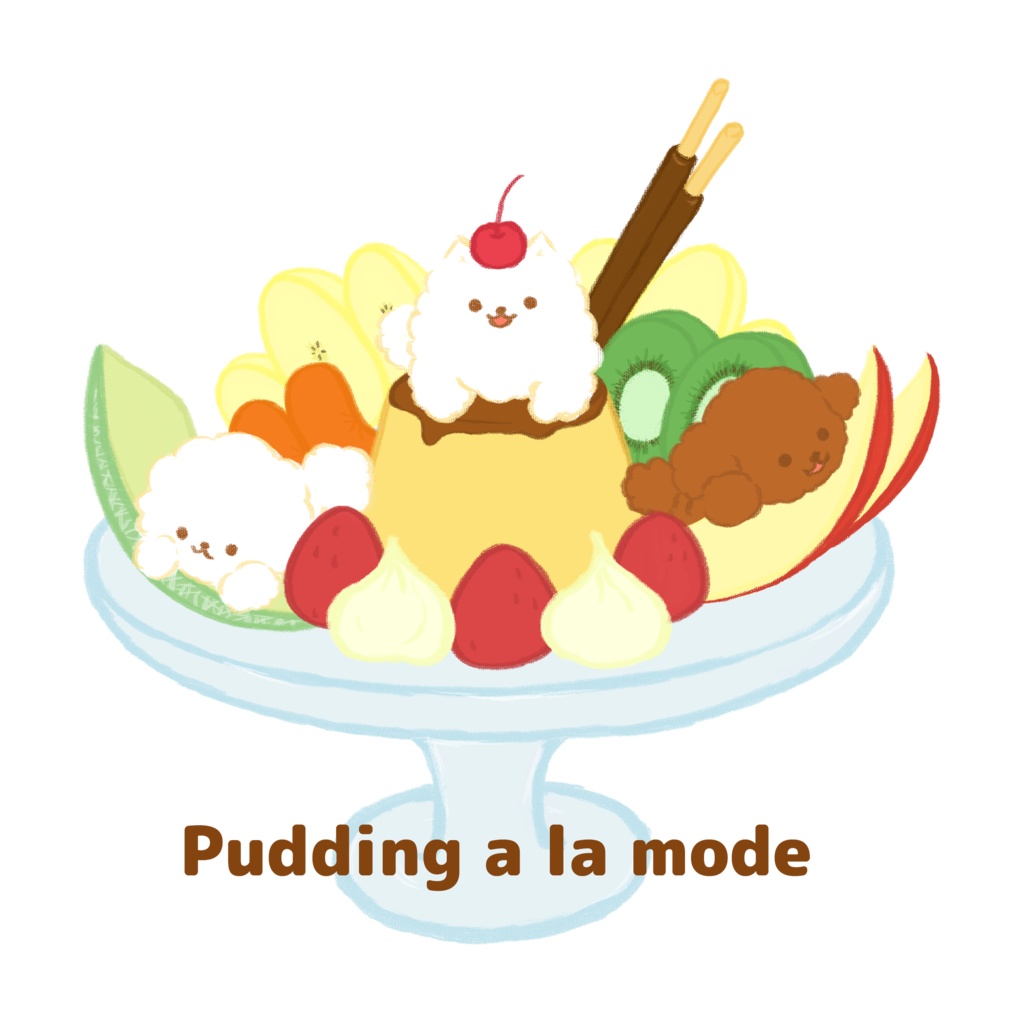 もふもふワンコのプリンアラモード トートバックS