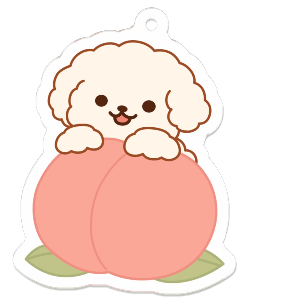 マルチーズ×桃