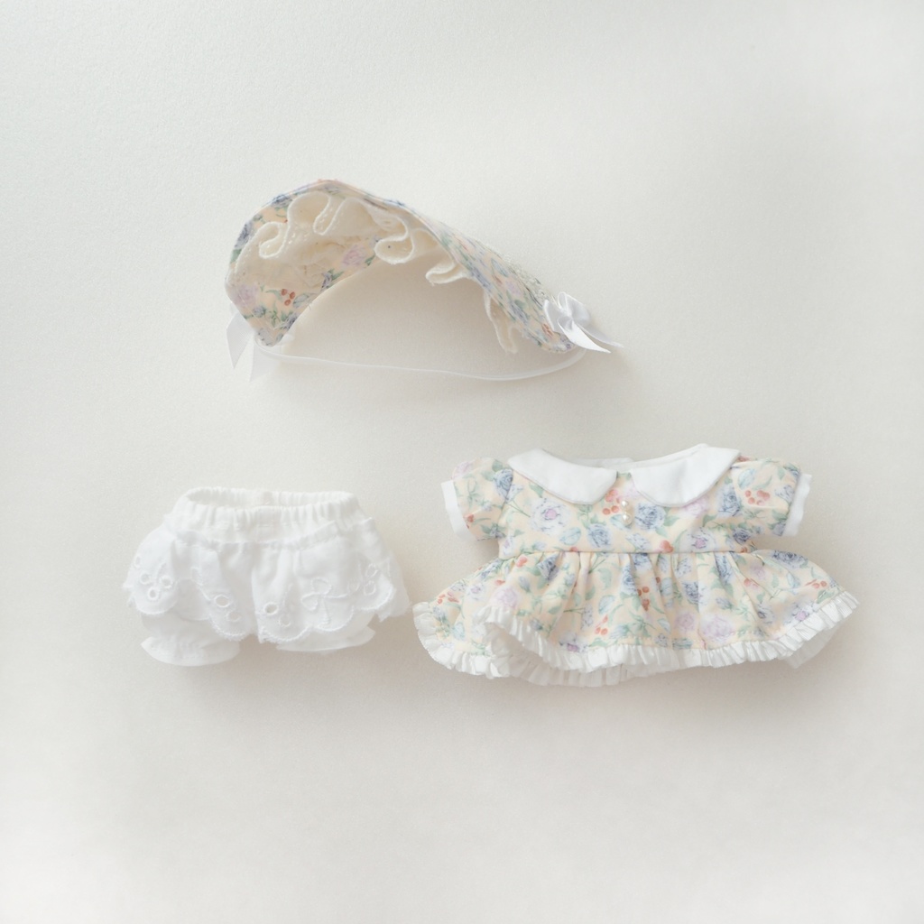 ガーデンワンピース 10cm ぬい服 無属性ぬいぐるみ ハンドメイド