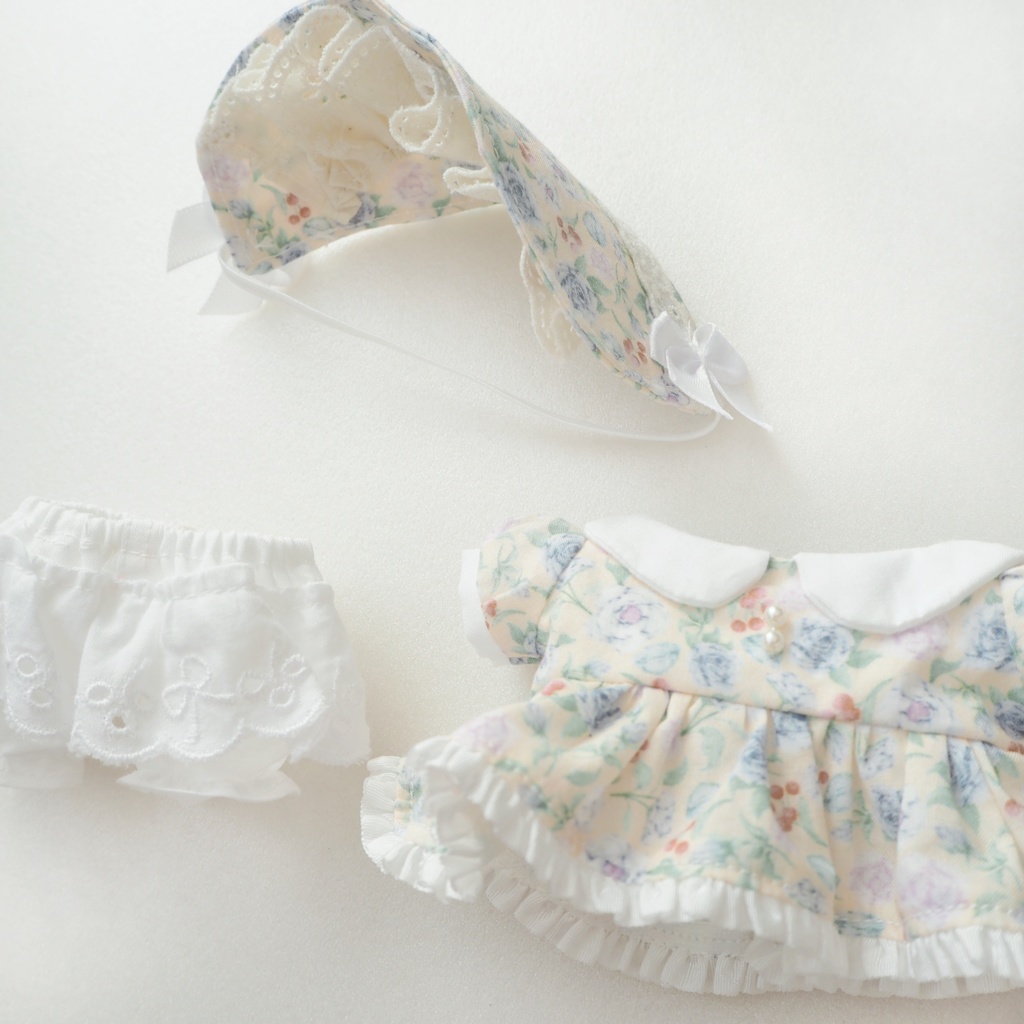 ガーデンワンピース 10cm ぬい服 無属性ぬいぐるみ ハンドメイド