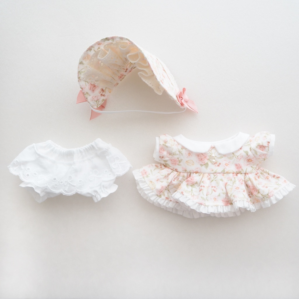 ガーデンワンピース　10cm ぬい服　無属性ぬいぐるみ　ハンドメイド