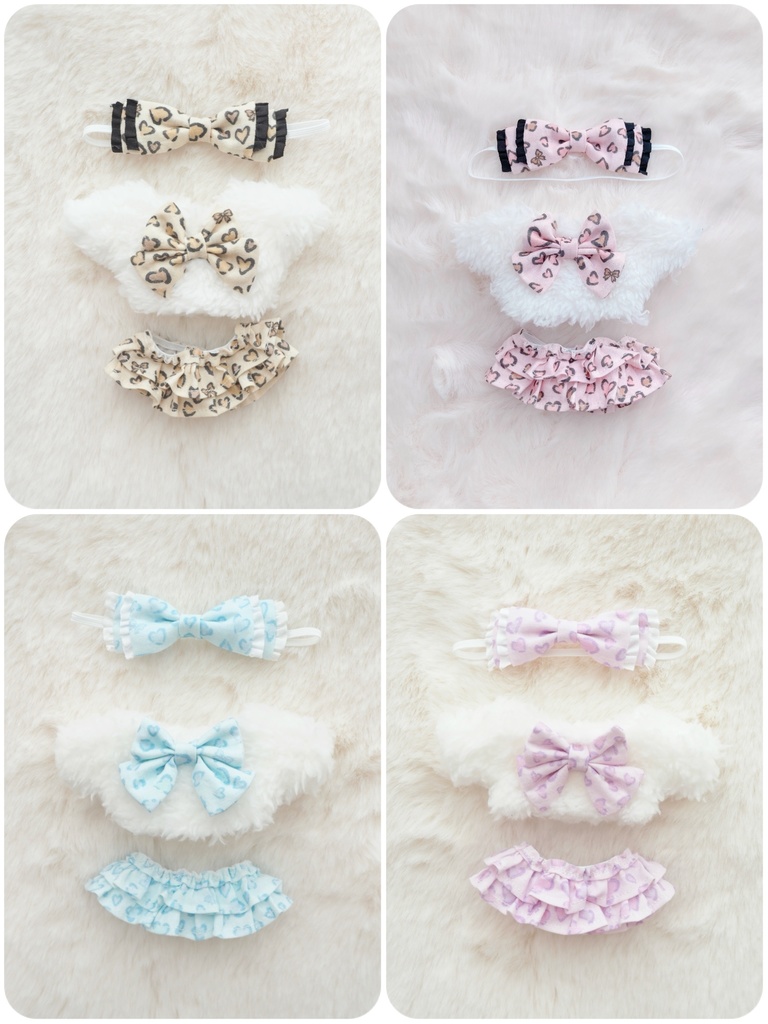 ふわふわぎゃう　10cm ぬい服　無属性ぬいぐるみ　ハンドメイド