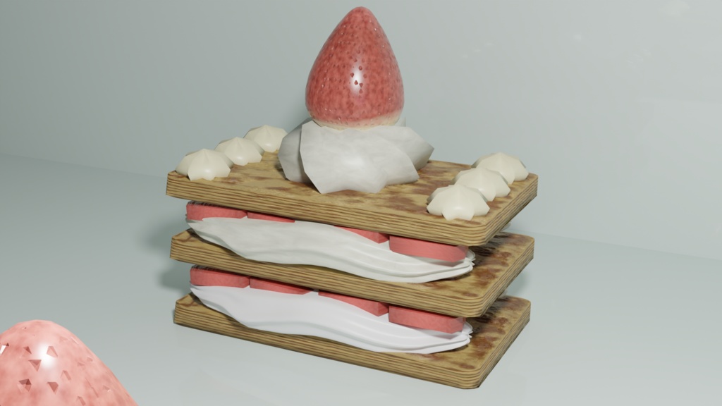 いちごのミルフィーユ　３ｄ小物