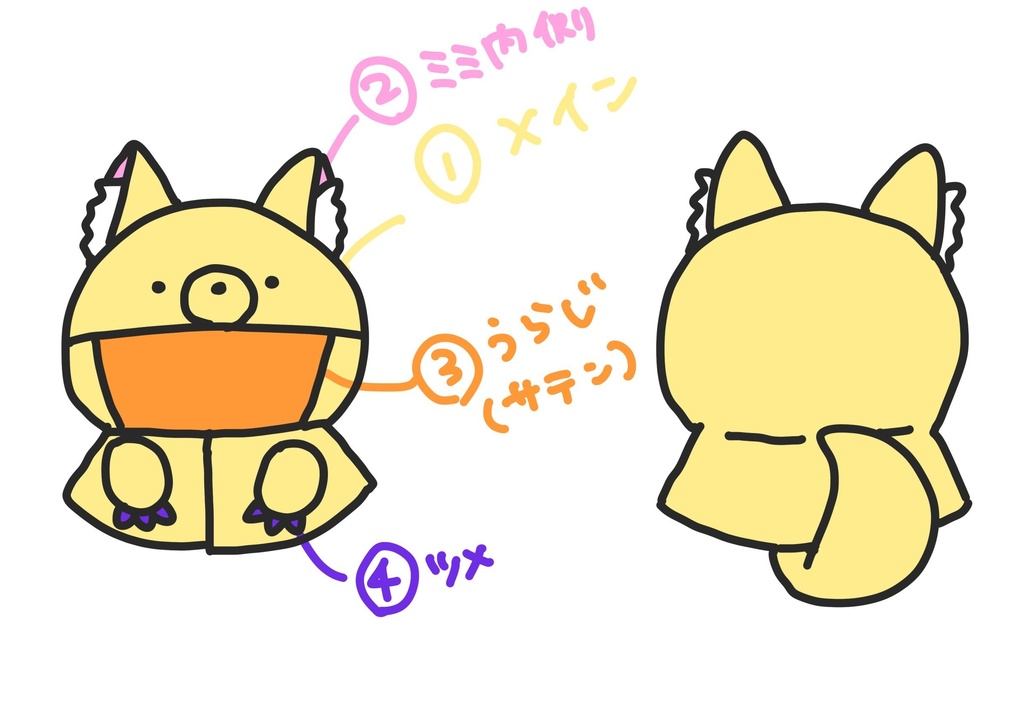 もっと!アニマルなフード付きポンチョ(きつね)