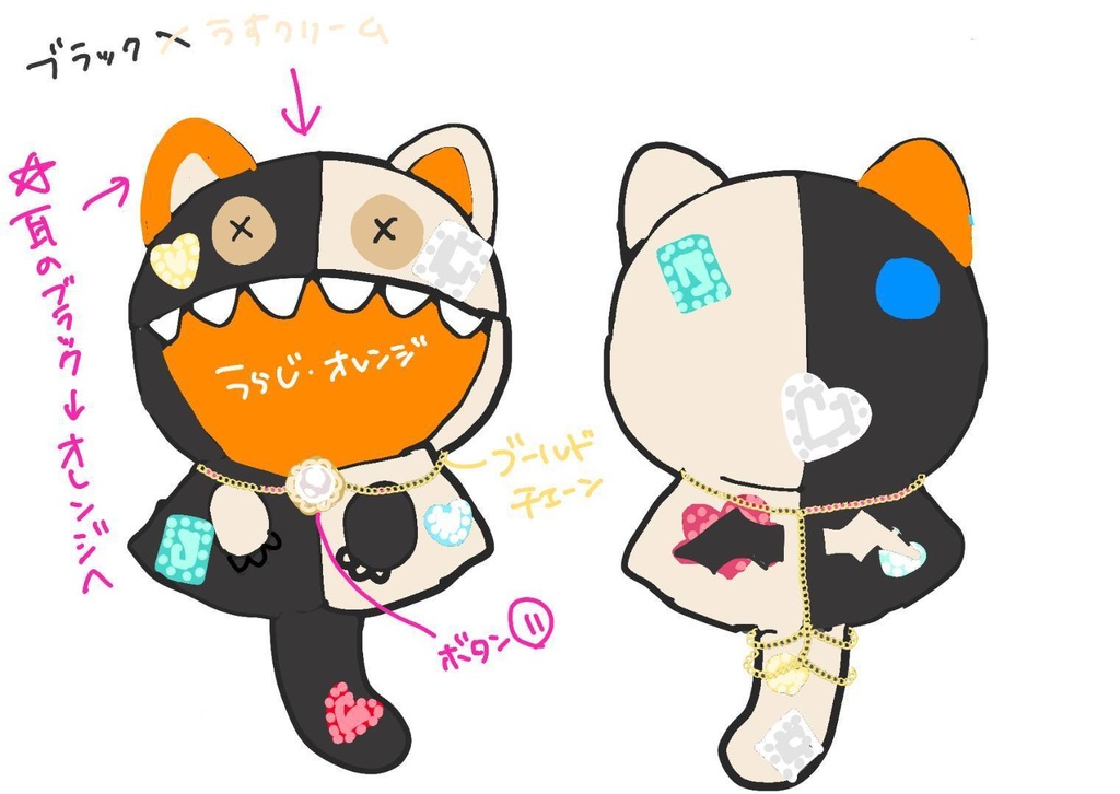 ギラギラなネコチャンフード付きポンチョ