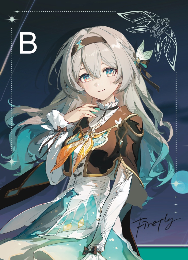 《ホタルの夢》 ホタル 色紙