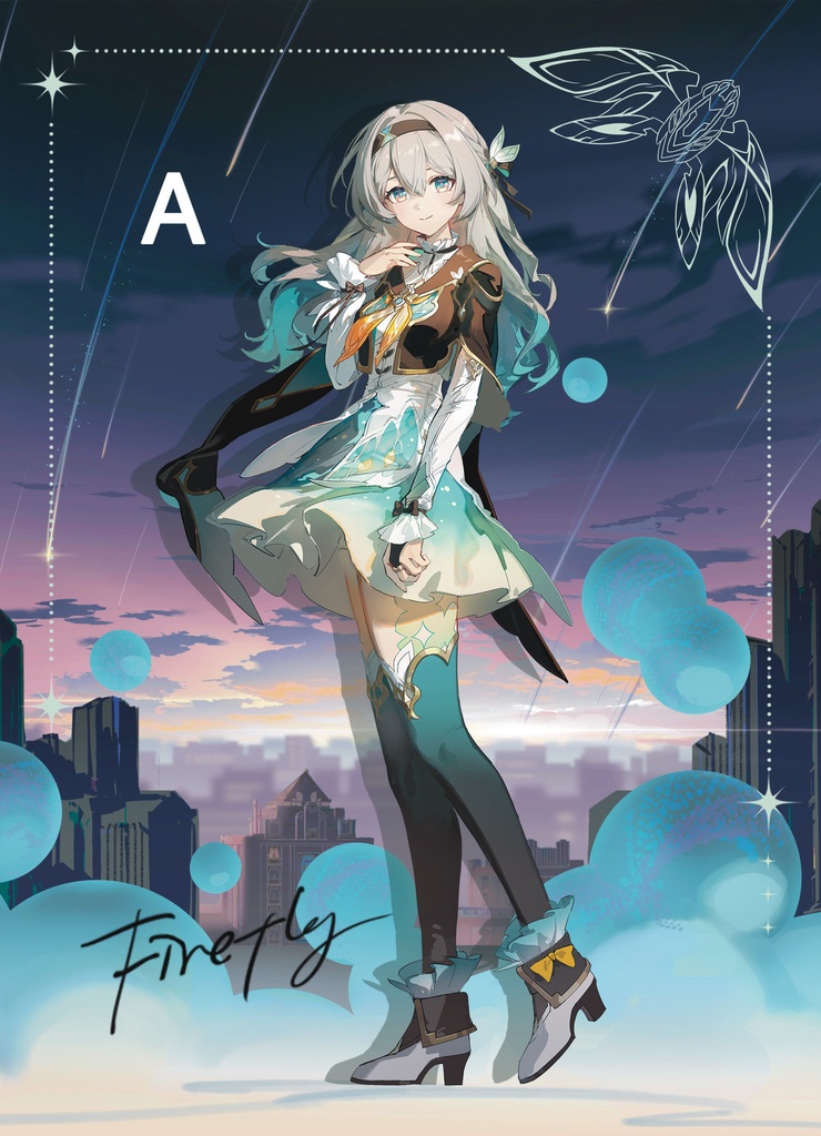 《ホタルの夢》 ホタル 色紙