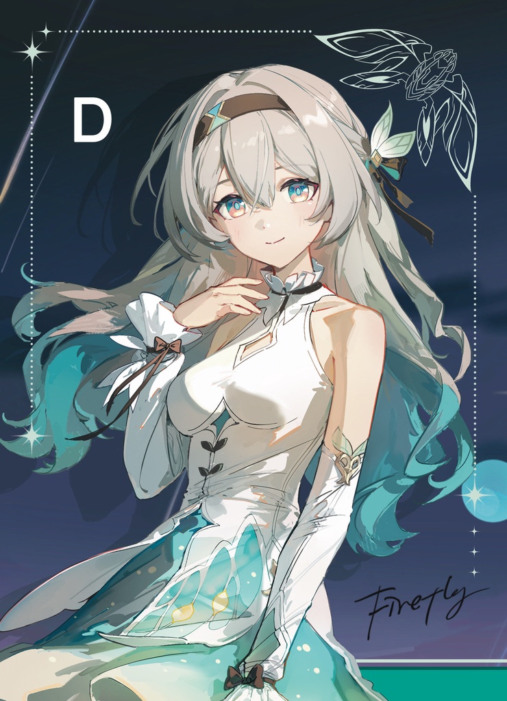 《ホタルの夢》 ホタル 色紙