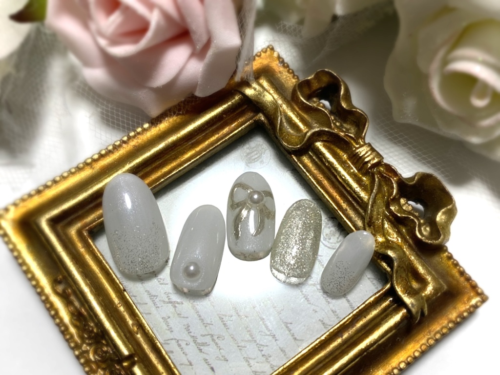 ミラーリボン🎀ネイルチップ