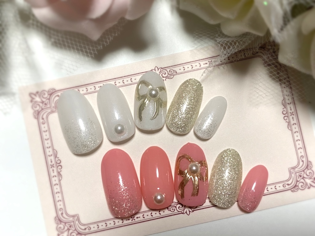 ミラーリボン🎀ネイルチップ