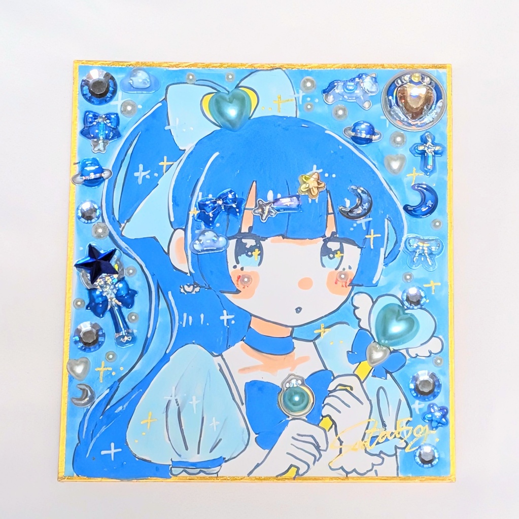 原画デコ色紙🩵