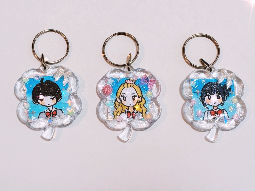 証明写真風デコ原画キーホルダー