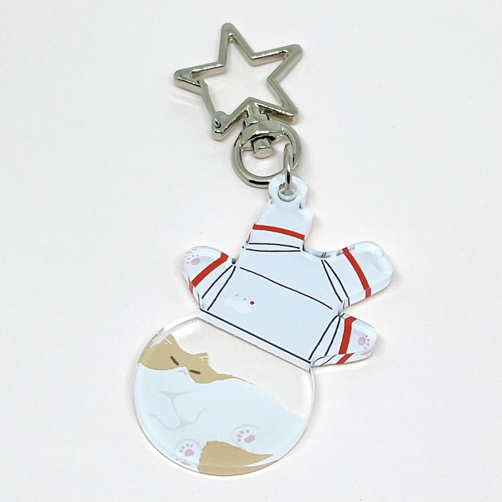 猫が宇宙服着たらきっとこうなるね〜アクリルキーホルダー