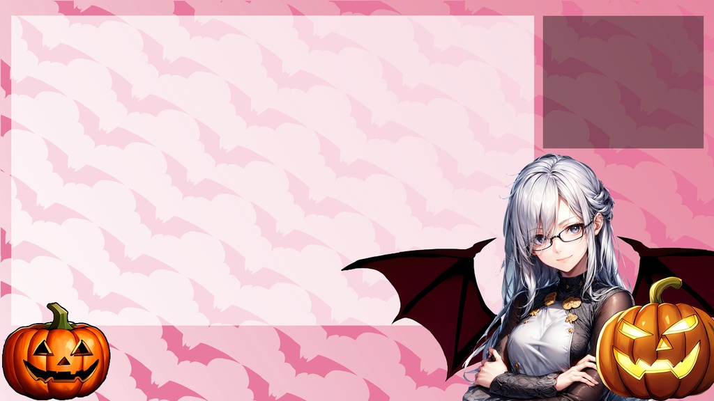 【無料:FREE】ハロウィン用、配信画面・配信素材(Vtuber、投稿者、配信者、実況者)