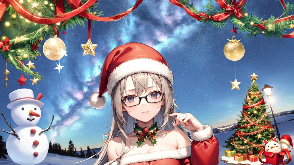 【無料：FREE】クリスマス用、配信画面・配信素材、アイコン素材(Vtuber、投稿者、配信者、実況者)