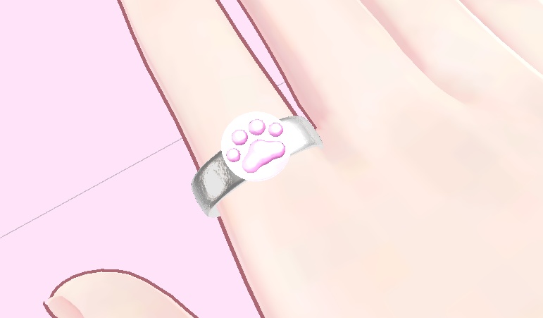 【vrchat想定】にゃんこの肉球リング