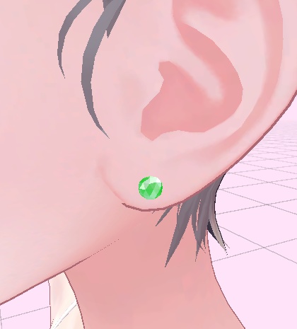【VRChat想定】色変え可能！ビッグジュエルピアス