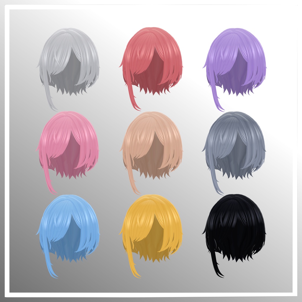 【VRChat想定】Veil Short/片目ショート