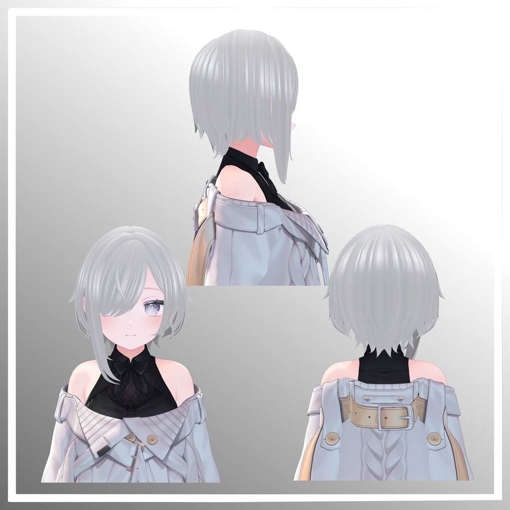 【VRChat想定】Veil Short/片目ショート